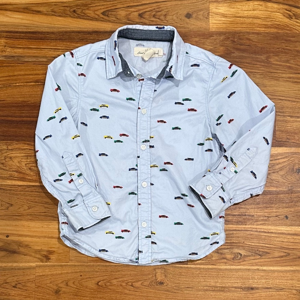 Kids H&M L.O.G.G Cars Button Down Shirt Size 5-6 Years